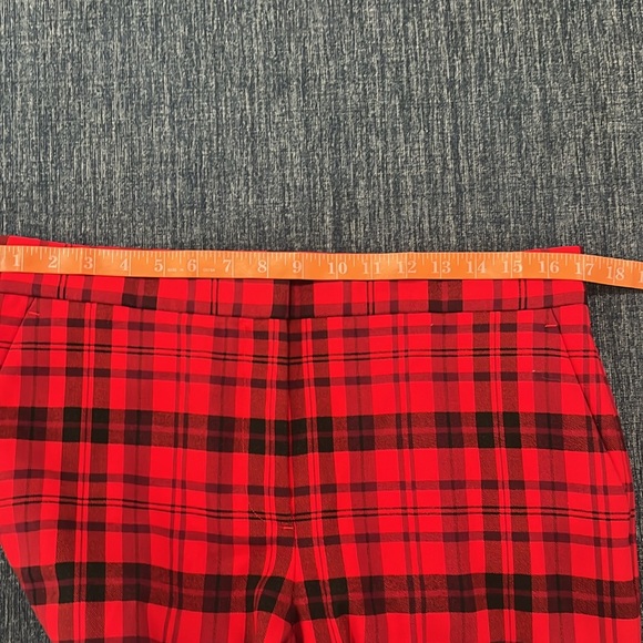 Ann Taylor Red Black Plaid Flare Pants, Size 10 - Picture 13 of 16
